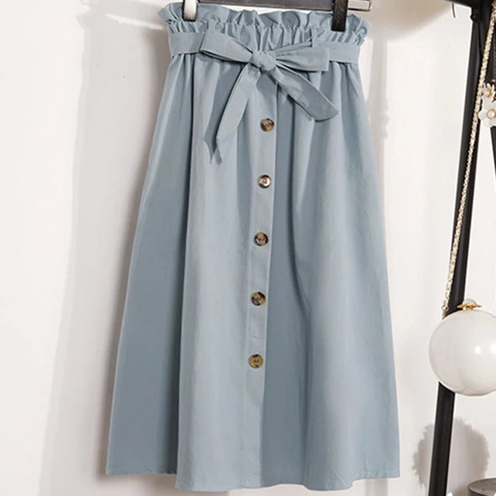 Jupe Japonaise Boutonnée Bleu