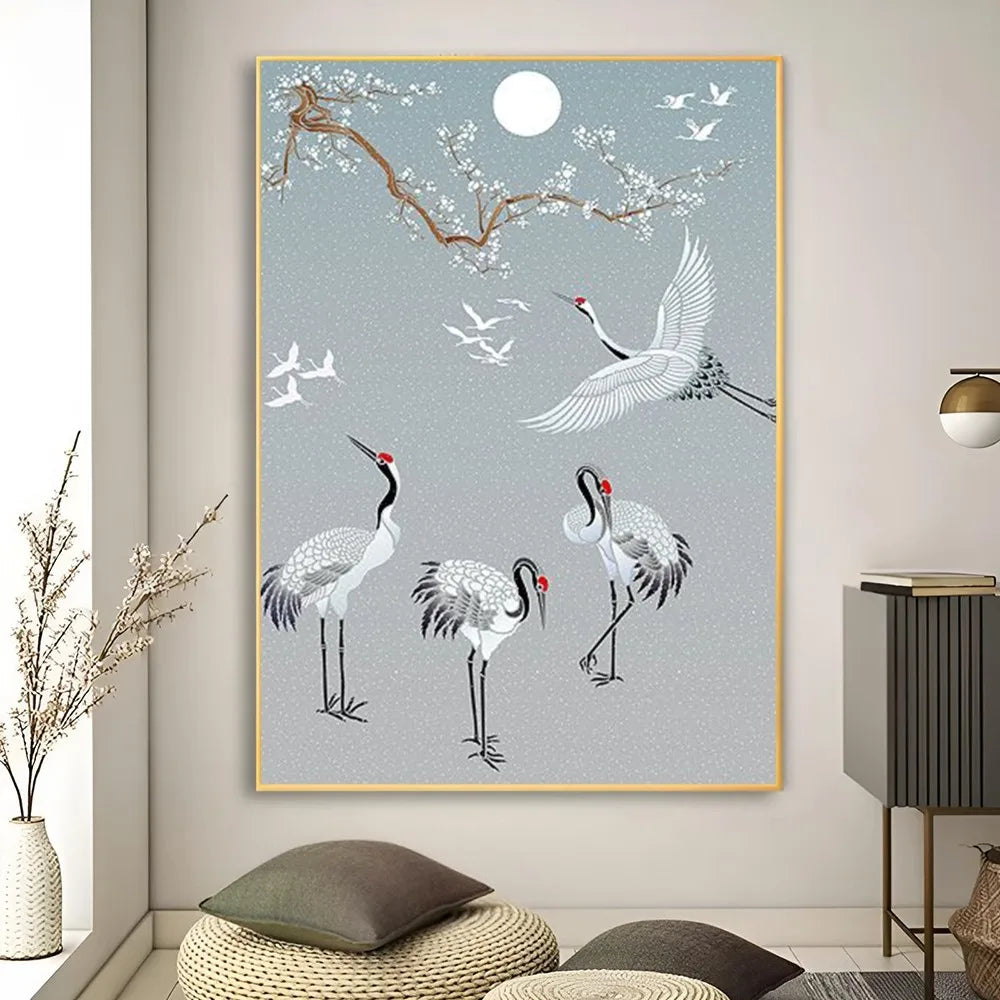 Tableau Japonais motif Grues