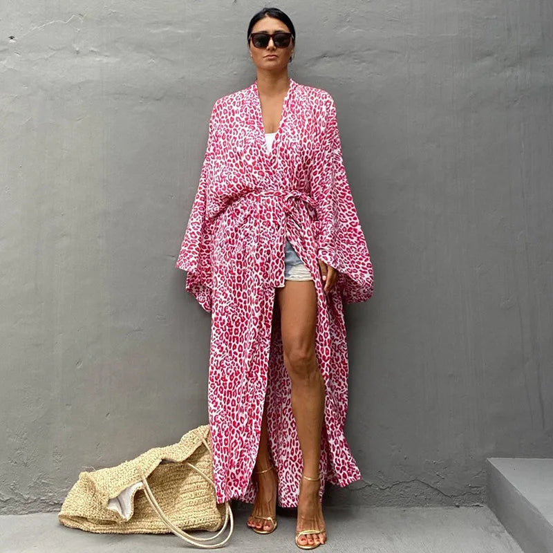 Kimono de Plage Maxi Rouge