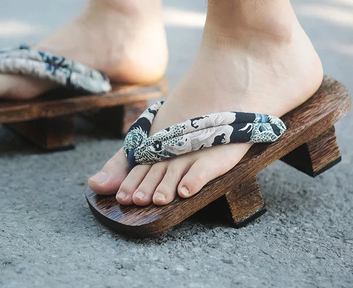 Traditional men's wooden geta