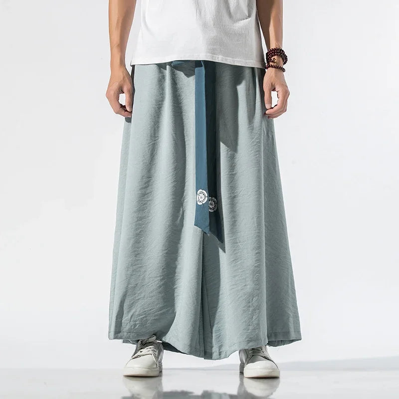 Pantalon Kimono Japonais Bleu Clair
