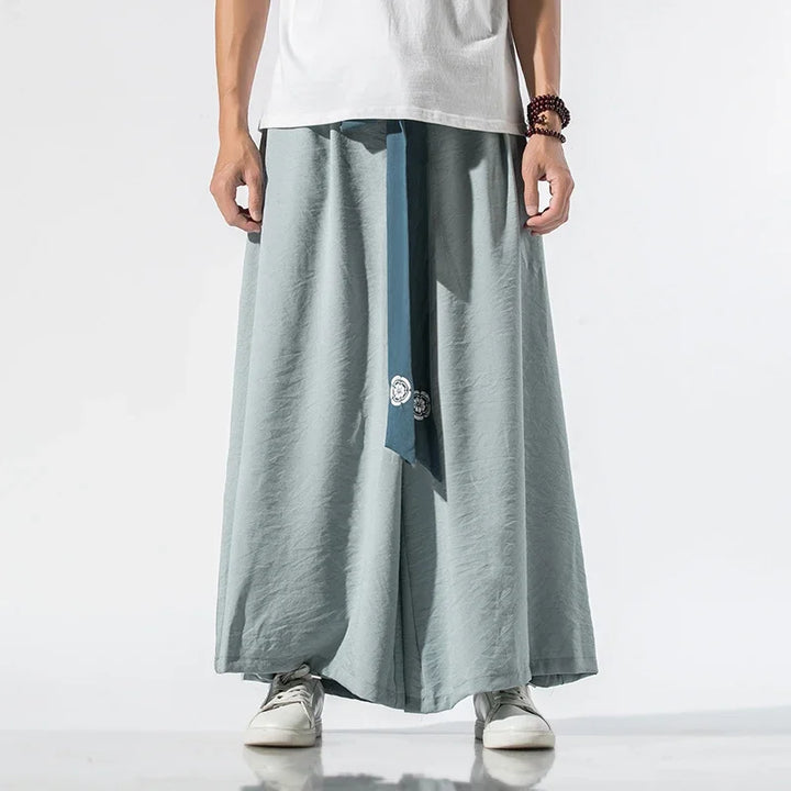 Pantalon Kimono Japonais Bleu Clair
