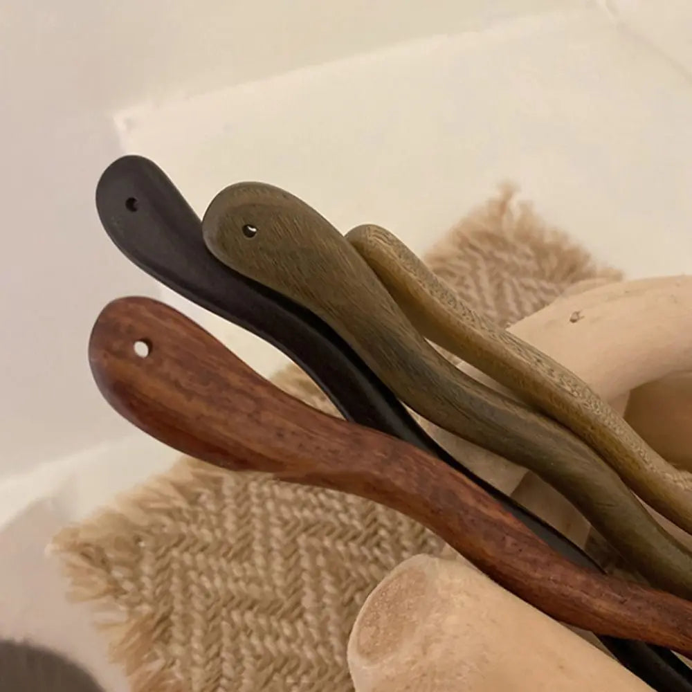 Bâton à cheveux japonais en bois vintage