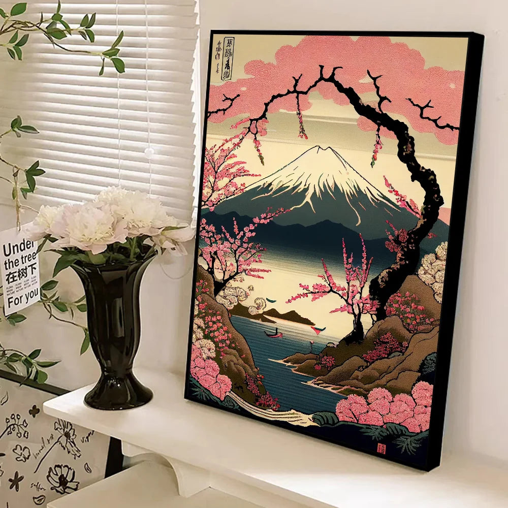Tableau Japonais Fuji Yama et Sakura