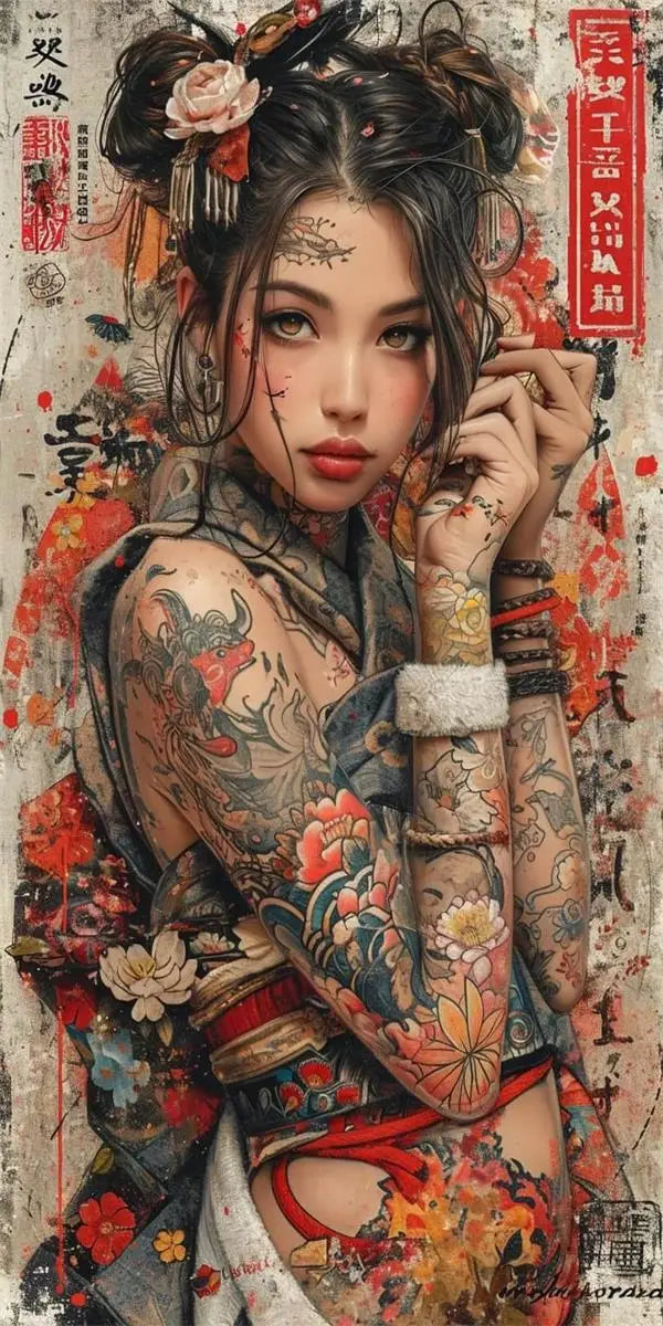 Affiche Vintage Femme Japonaise