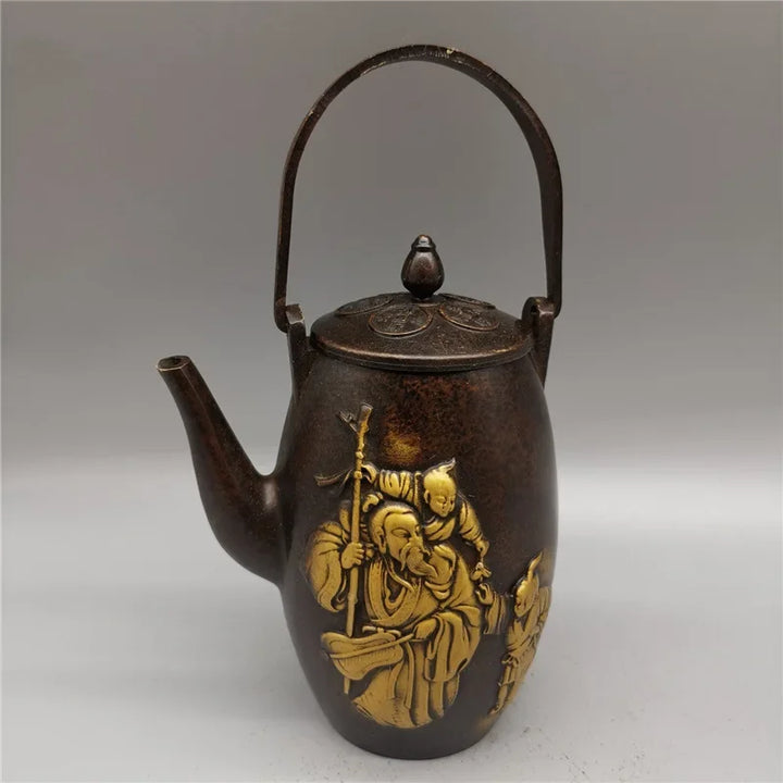 Théière Japonaise en Laiton à Motifs