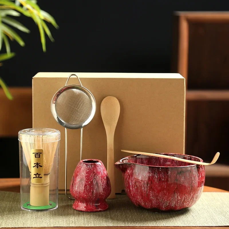 Set Complet Pour Matcha Rouge Cerise