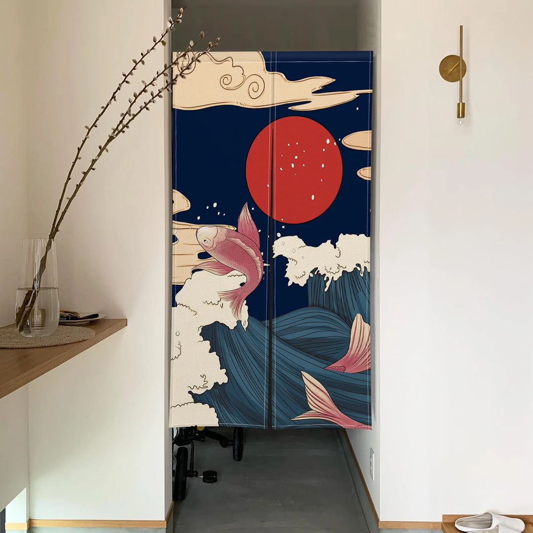 Japanese Carp Wave Curtain