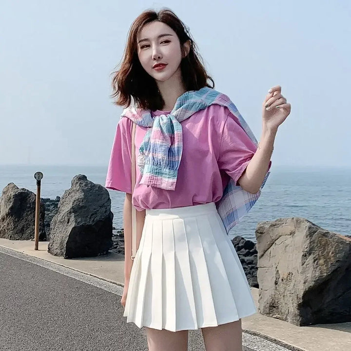 Mini Jupe Plissée Japonaise Blanc