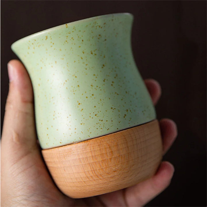 Tasse japonaise base en bois