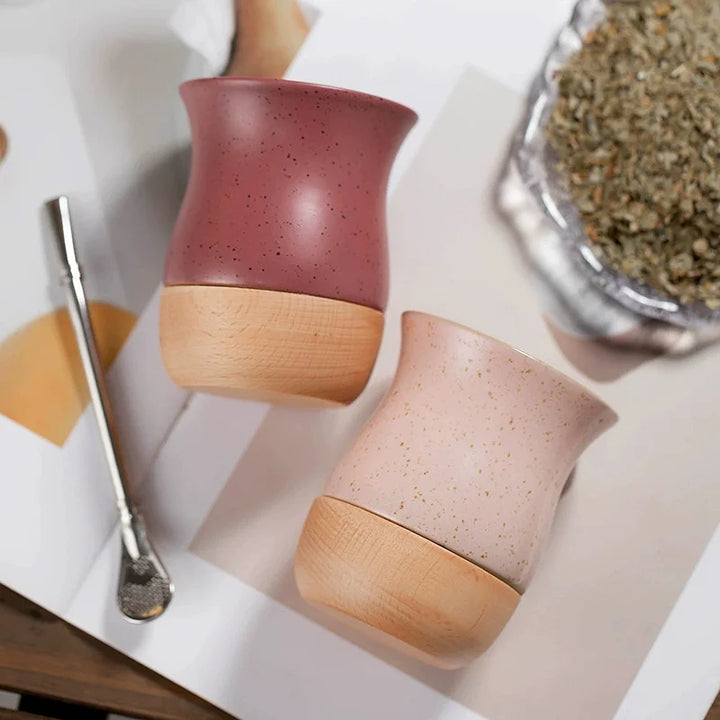 Tasse japonaise base en bois