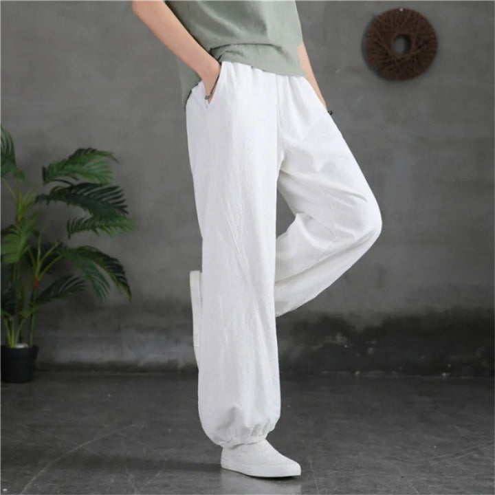 Pantalon Japonais Confortable Blanc