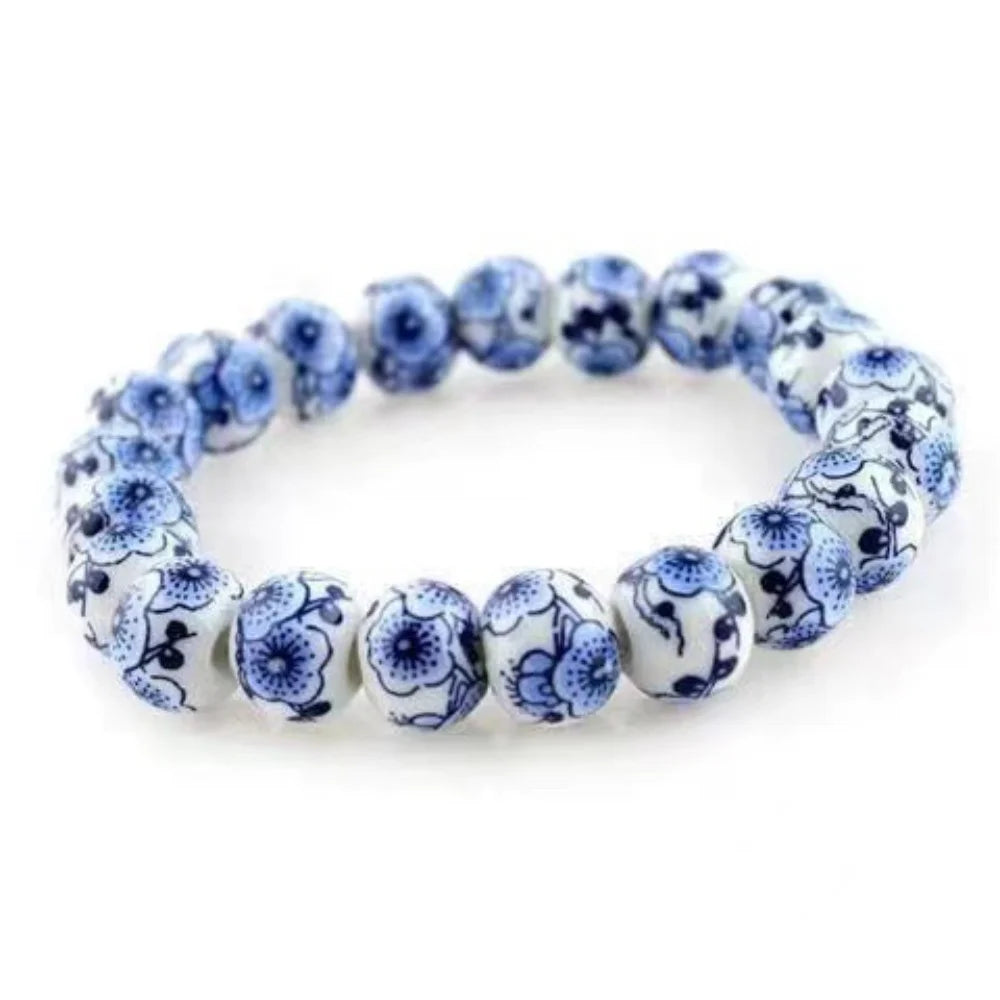 Bracelet Japonais Perles Céramique à fleur