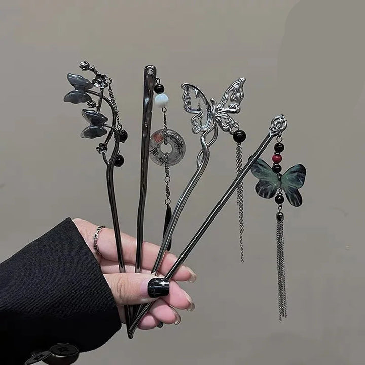 Épingle à cheveux japonais pompon papillon