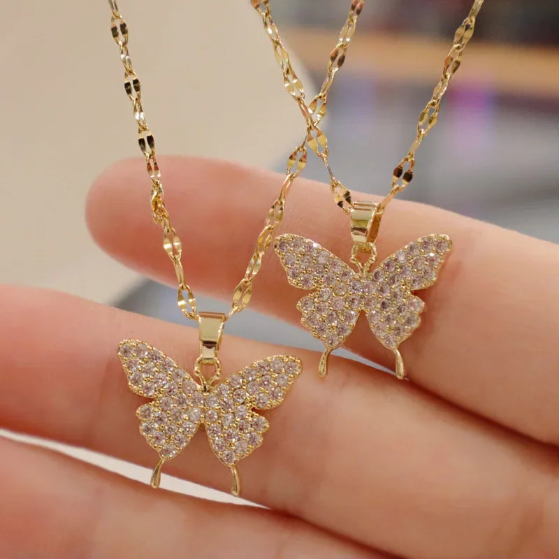 Collier en cristal papillon japonais