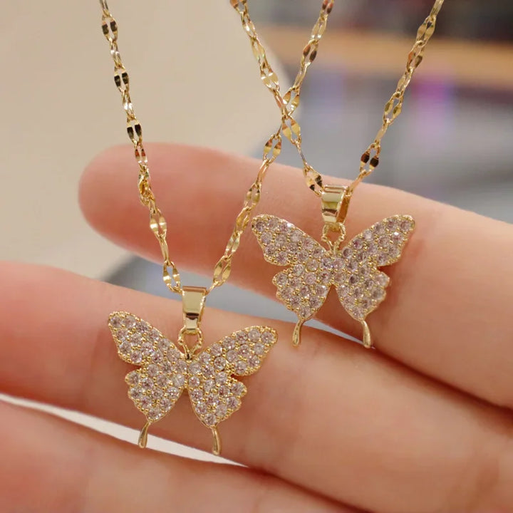 Collier en cristal papillon japonais