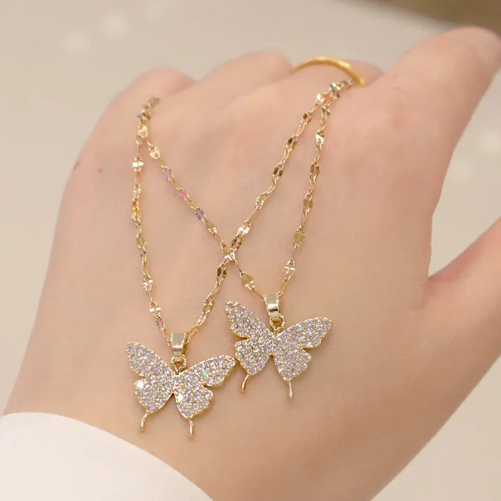 Collier en cristal papillon japonais