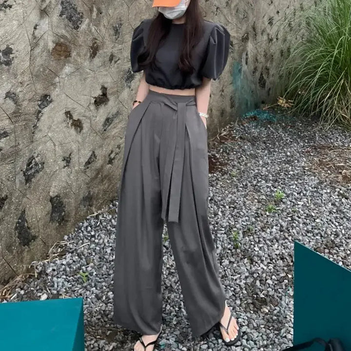 Pantalon Japonais Minimaliste Gris