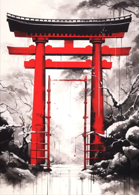 Affiche Japonaise Portail Traditionnel Torii