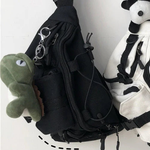 Sac Bandoulière Japonais dinosaure noir