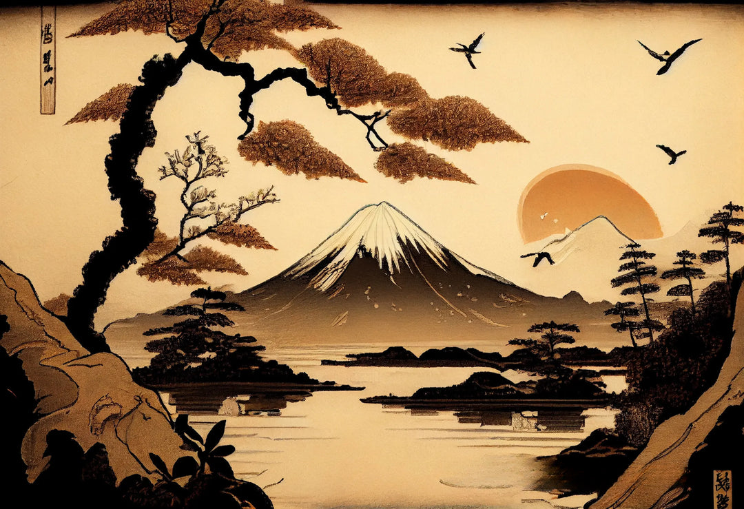 Affiche Japonaise Rétro Fuji Yama