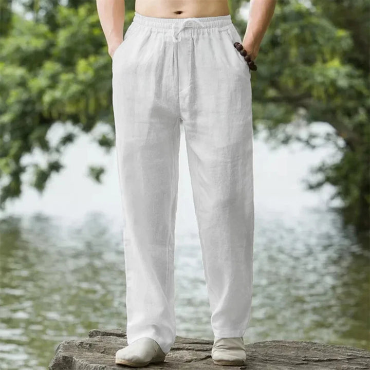 Pantalon Japonais d’Eté Léger en Lin Blanc