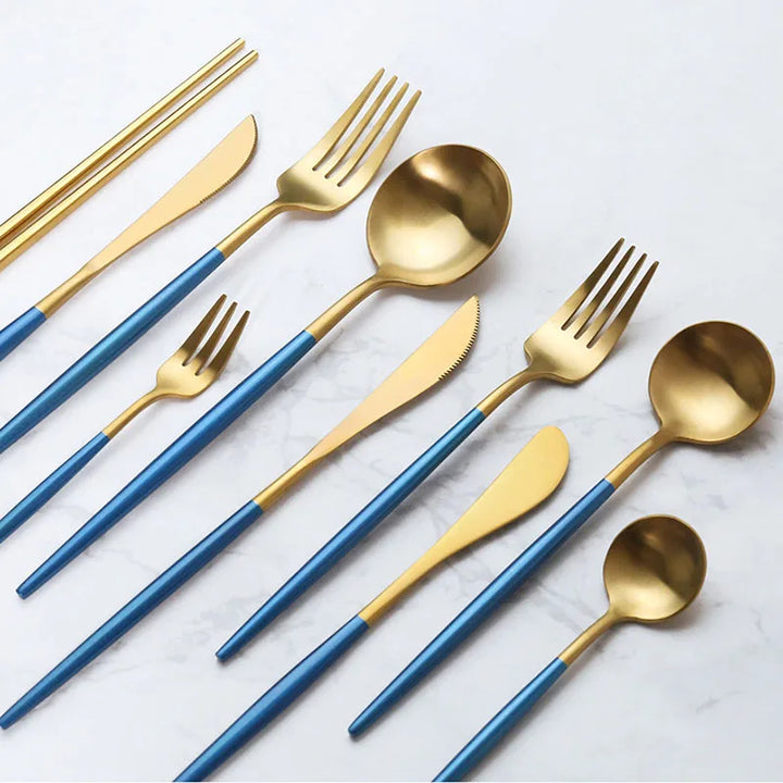 Couvert japonais bleu