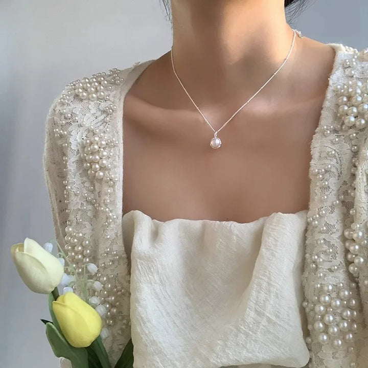 Collier japonais pendentif perle