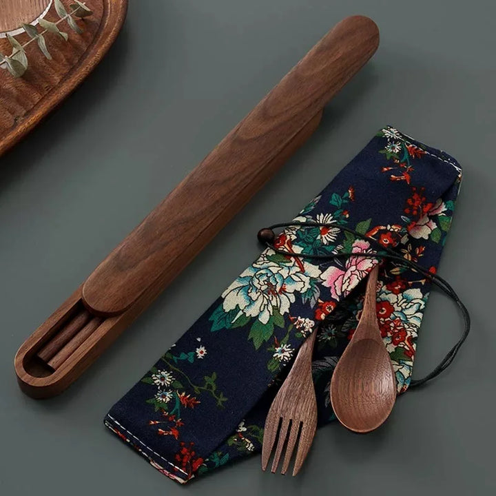 Japanese wooden cutlery set