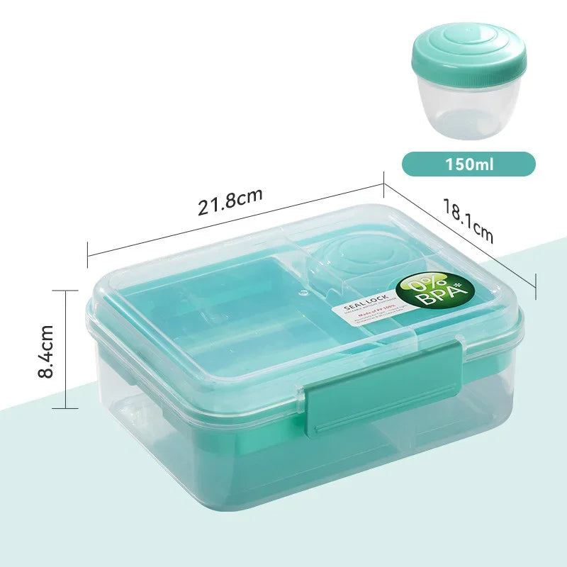 Boite Bento Rectangulaire À Poignée Vert