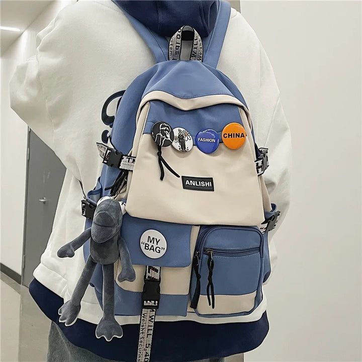 Sac à Dos Style Japonais bleu grenouille