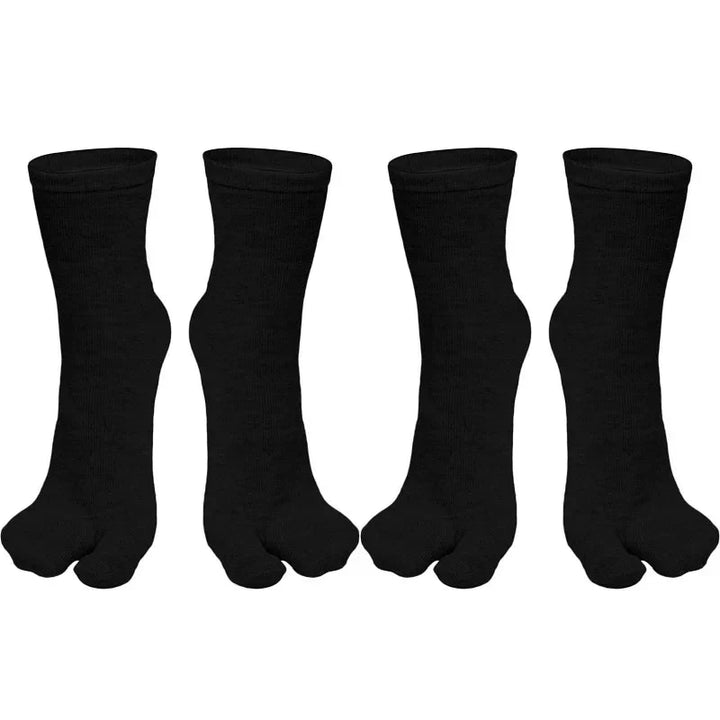 Chaussettes Japonaises Tabi Uni Noir 2 paires