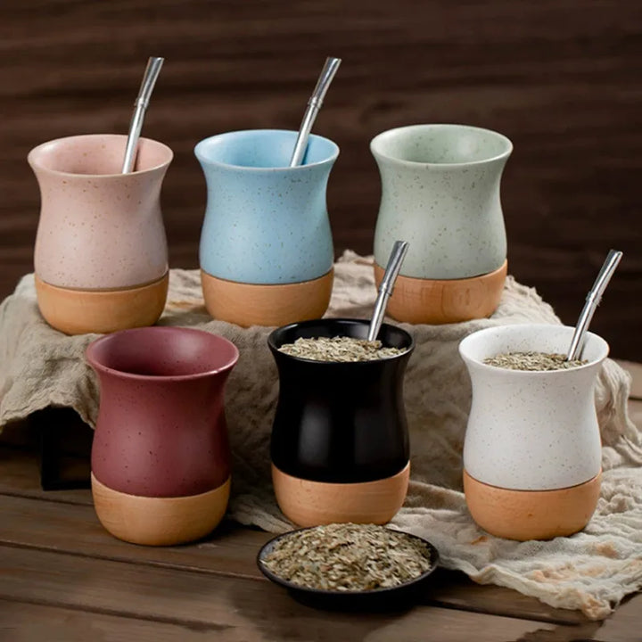 Tasse japonaise base en bois