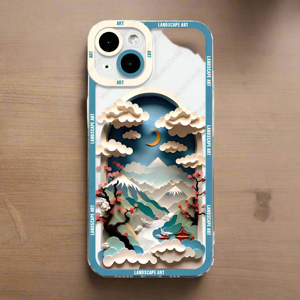 Coque de Téléphone Japonaise Souple bleu ciel