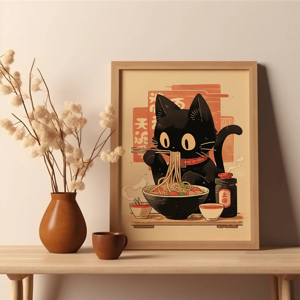 Tableau Japonais motif Chat