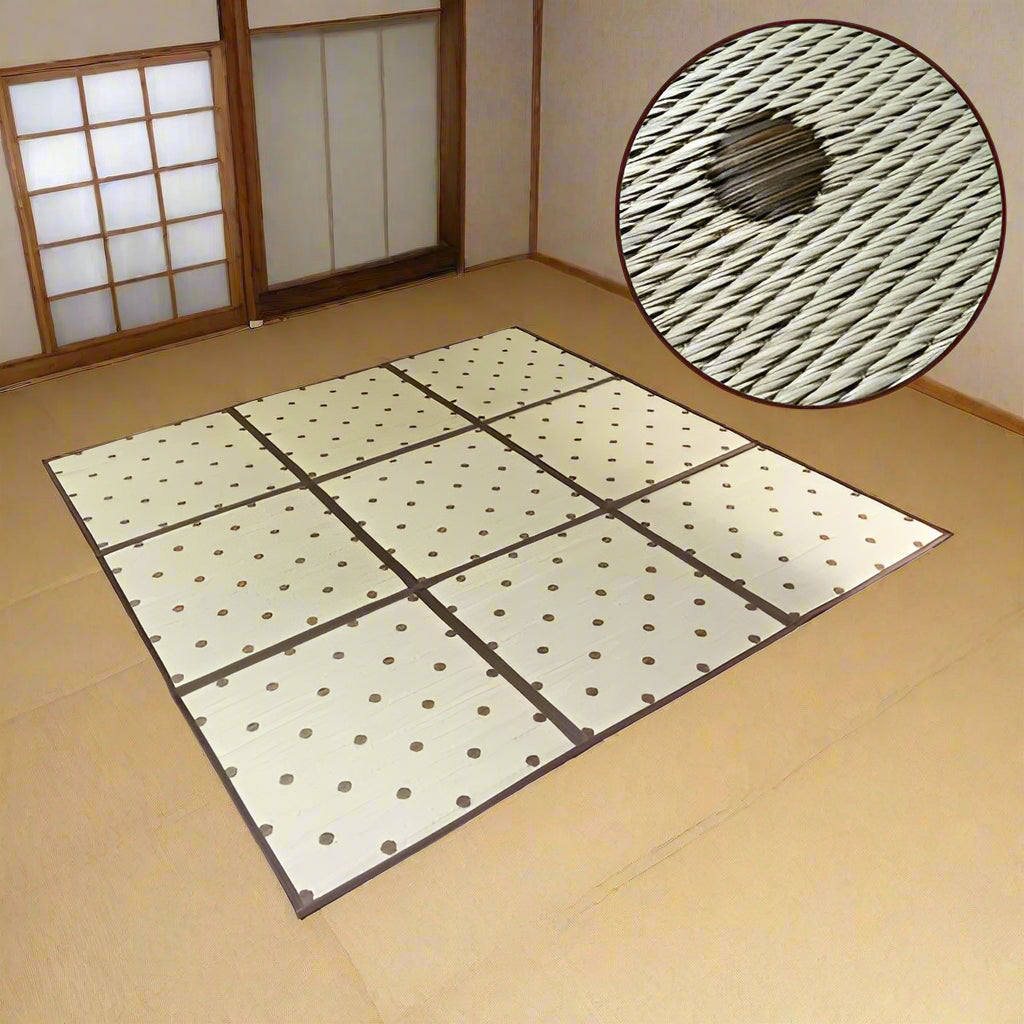 Tapis Japonais Tatami à Pois Chaleureux