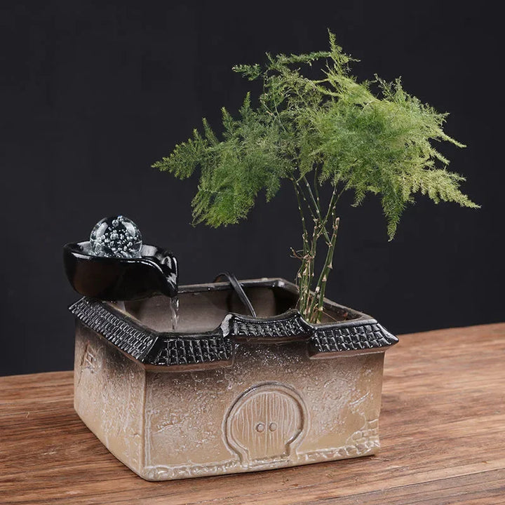 Fontaine Japonaise Artisanale Marron