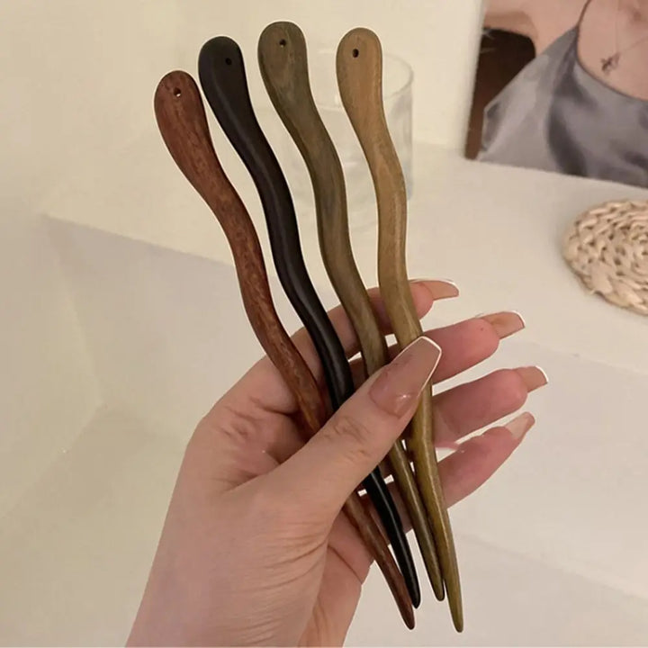 Bâton à cheveux japonais en bois vintage
