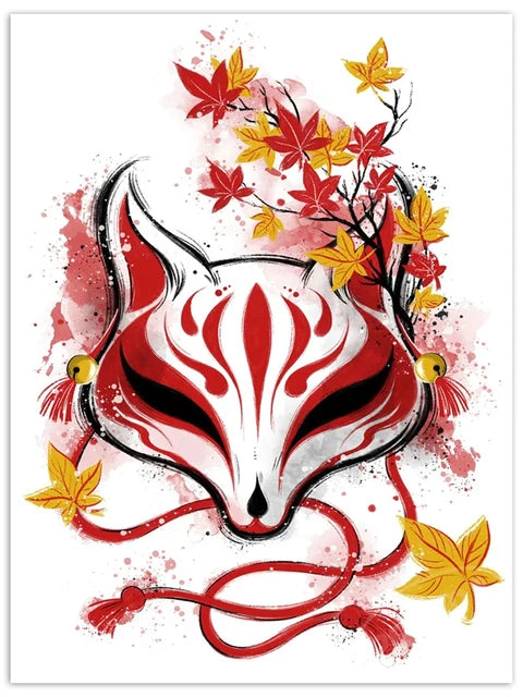 Affiche Japonaise Masque Kitsune