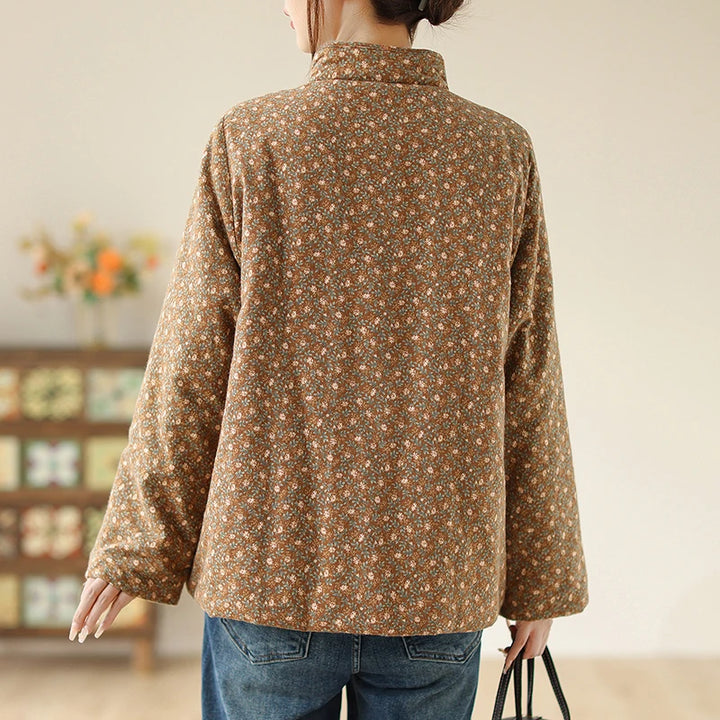 Veste Kimono à Fleurs pour Femme marron