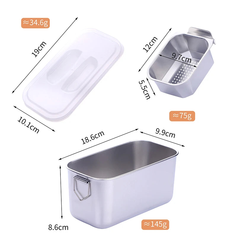 Boîte Bento Grande Capacité Argent