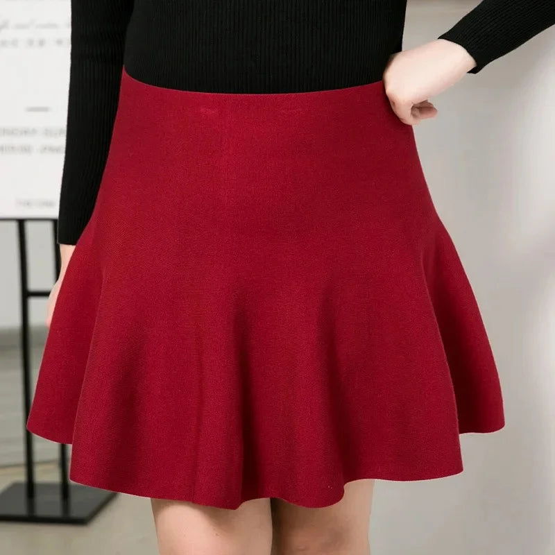 Jupe Japonaise en Tricot Rouge