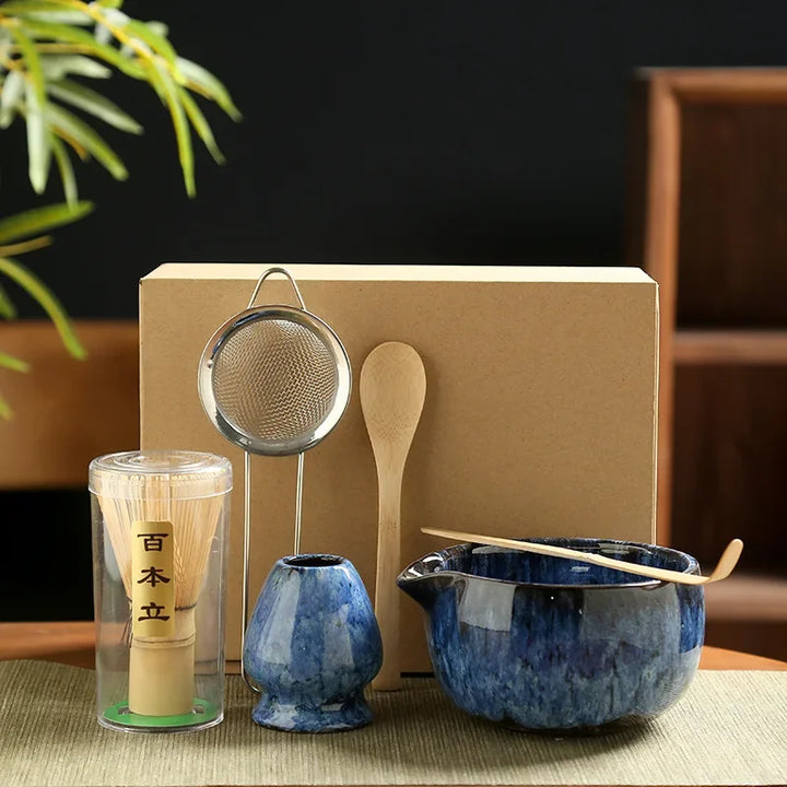 Set Complet Pour Matcha Bleu cerise