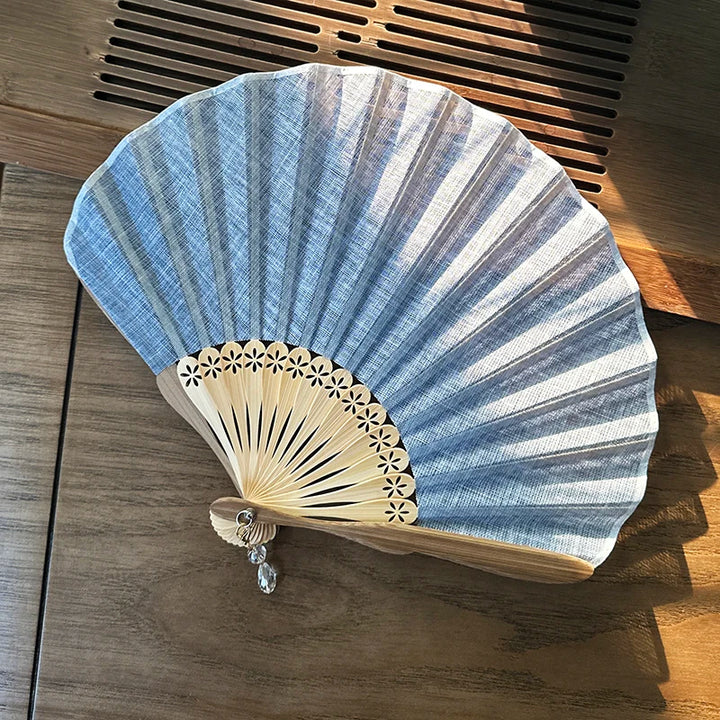 Éventail japonais diy bleu clair