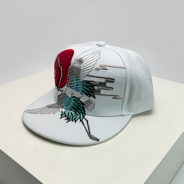 Casquette Japonaise Streetwear Brodée Blanche