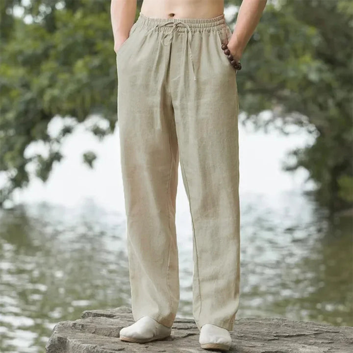 Pantalon Japonais d’Eté Léger en Lin Beige