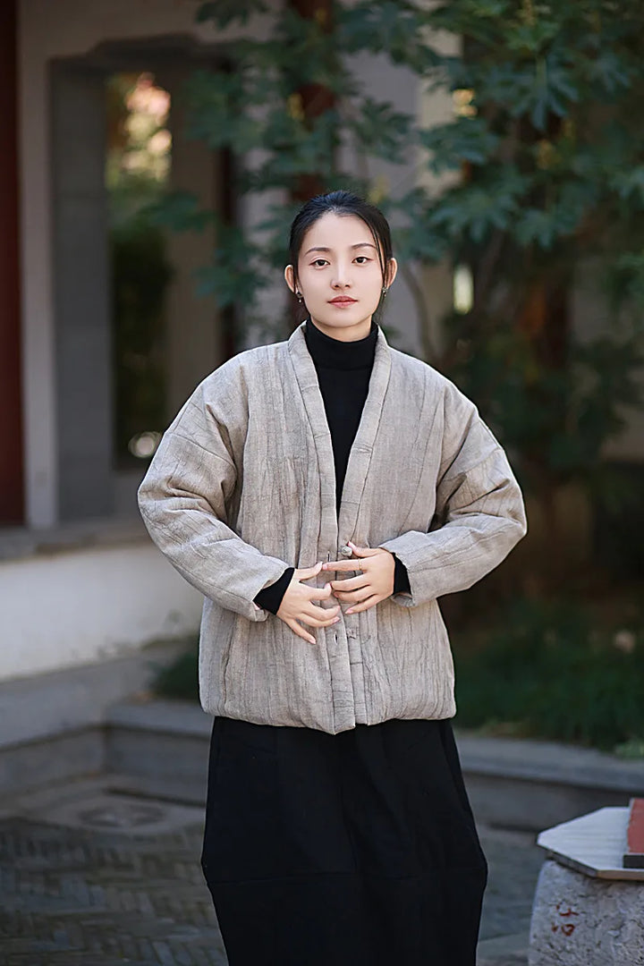 Veste Kimono d'Automne pour Femme gris