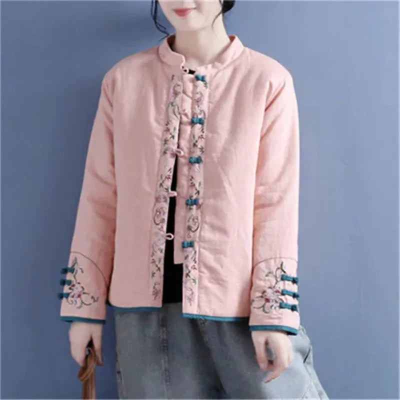 Veste Kimono Femme Automne Hiver Rose