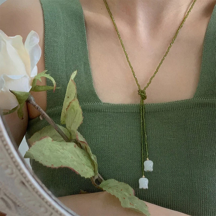 Collier perle de cristal muguet japonais
