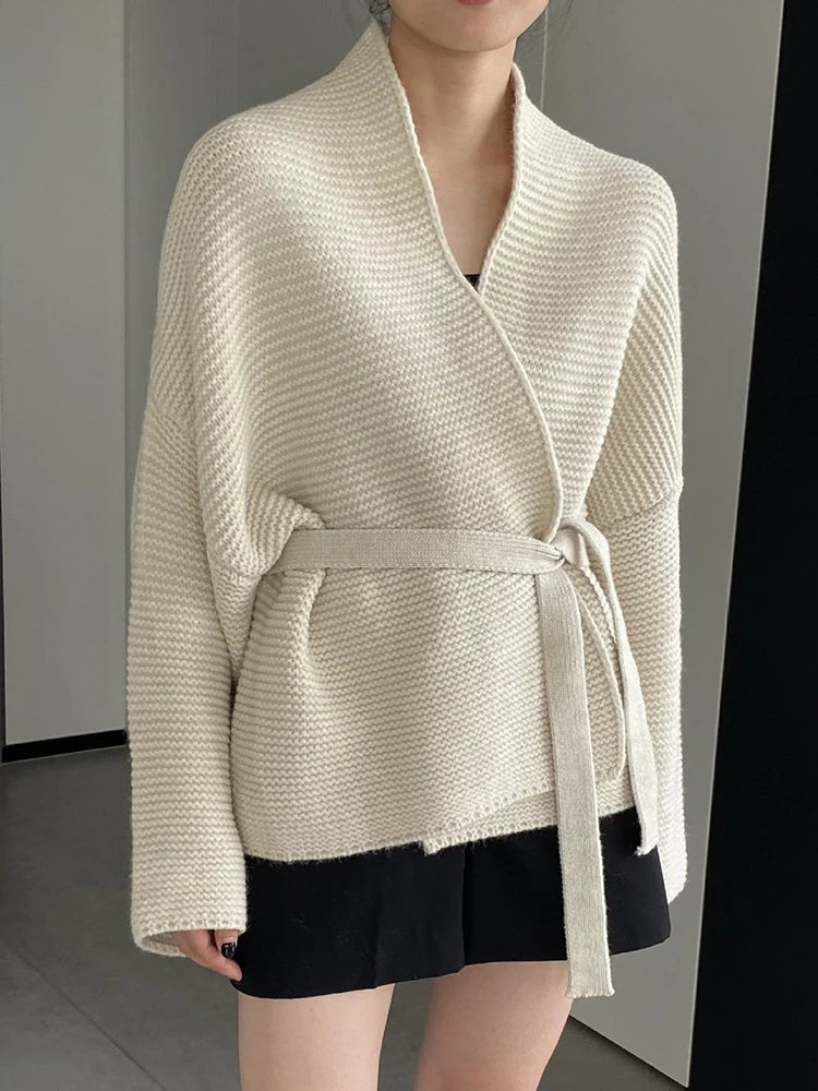 Veste Cardigan Kimono Femme Tricoté blanc